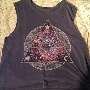 A space themed muscle tee