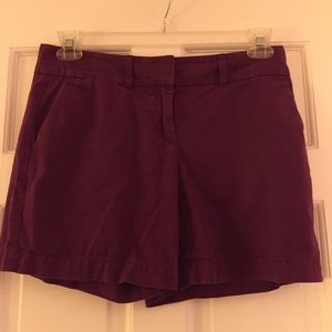 Raspberry Plum colored Ann Taylor 5" Chino shorts