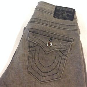 True Religion Disco Becky Grey Distressed Jeans