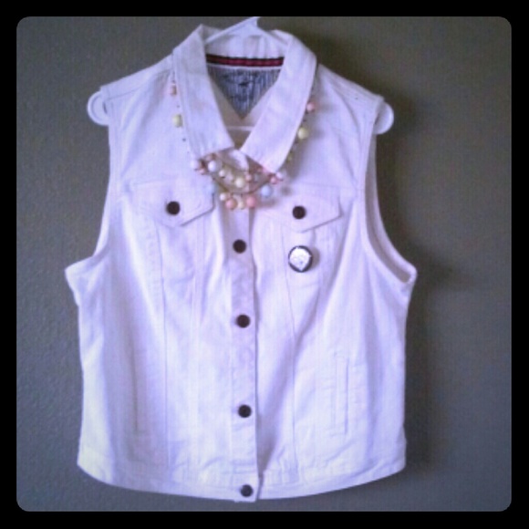 White Denim Vest