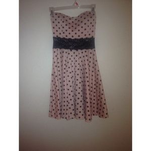 Pink Dress with Black Polka Dots