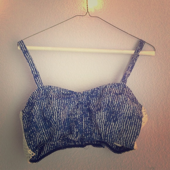 Hollister blue and white bralette
