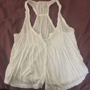 White Aeropostale Button Tank Top