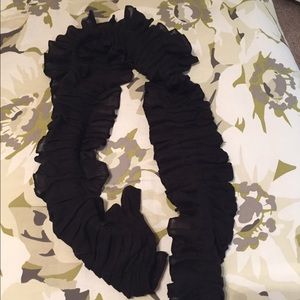 Black ruffle scarf