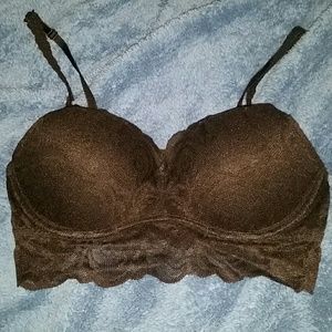 PINK black push-up bralette