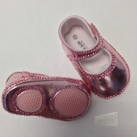 Size 2 months baby shoes Swarovski® Crystals