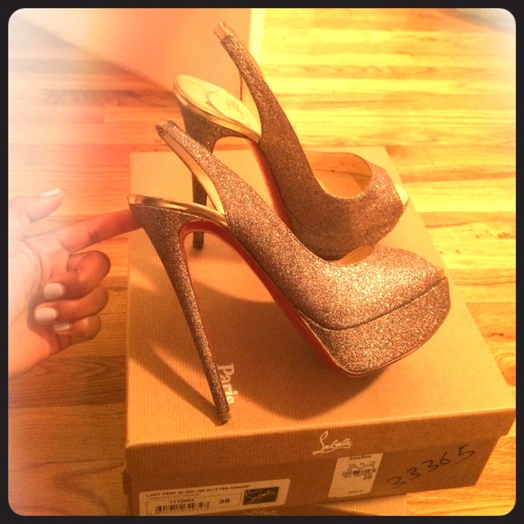 Christian Louboutin Shoes - Lady Peep Sling 150 Glitter SOLD MERC