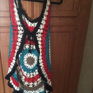 Beautiful handmade crotchet knitted vest hippie