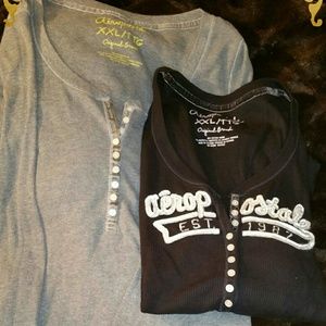 2 women's xxl long sleeve Aero shirts