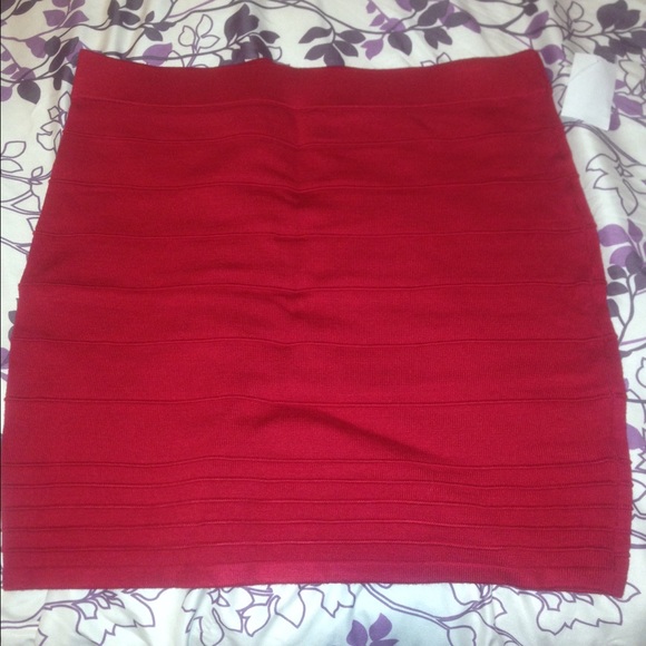 Red pencil skirt