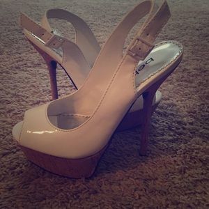 Patent white Bebe stilettos