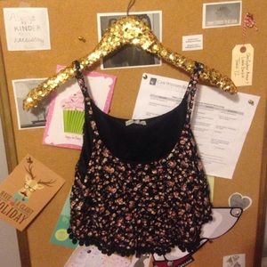 SOLD Floral Pom Pom crop top