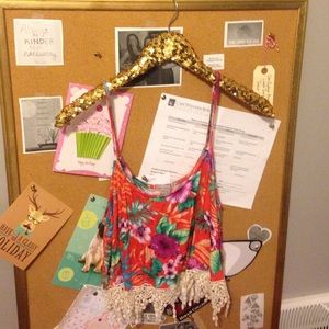 SOLD Hawaiian floral crop top
