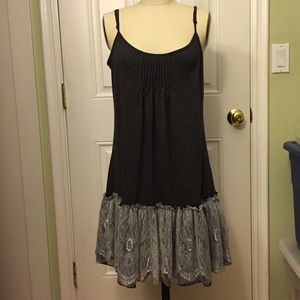 Ryu Grey Dress with Lace Trim
