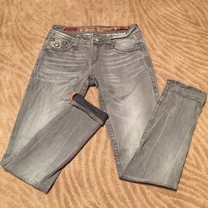 Gray Rock Revival Skinny Jeans "Celine" size 30