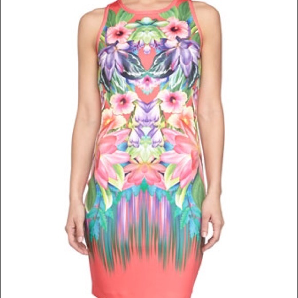 Laundry by Shelli neon floral tank dress