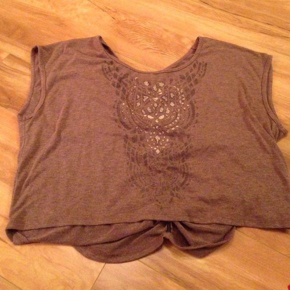 Brown aztec print top