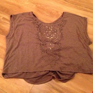 Brown aztec print top