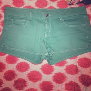 American Eagle Teal Denim Shorts