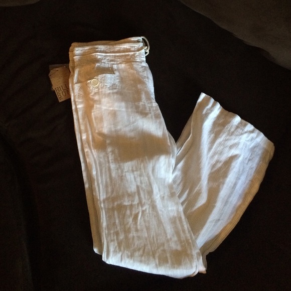 White sheer pants