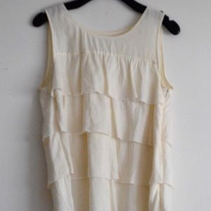 White Ruffled Tank Top