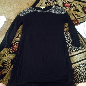 Gianni Bini black gray rhinestones dress