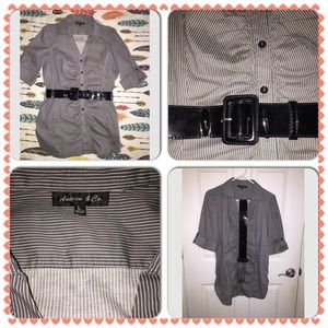 Andrew & Co blouse with wide belt