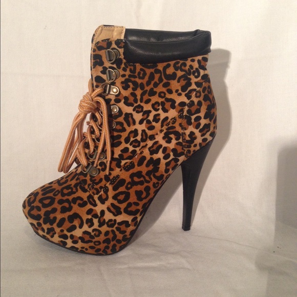 Shoes - Leopard Boot Heels