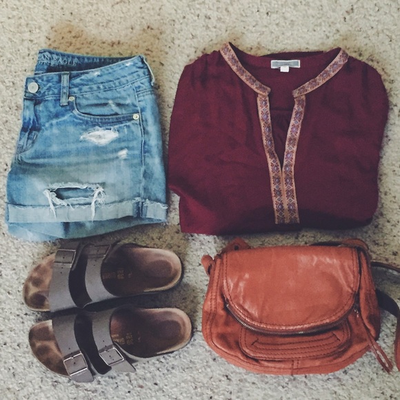 Tribal stitched boho top