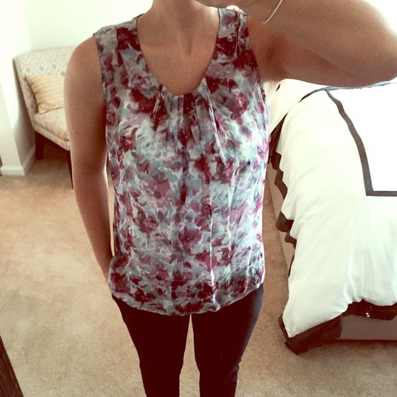 Floral sheer silk tank by Talbots