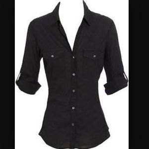 Brown James Perse ribbed side panel shirt