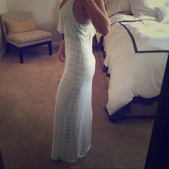 Teal and white cotton Cynthia Rowley maxi dress 🌴