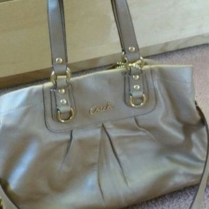 Coach gold/beige purse