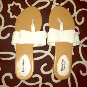 Vera Wang white bow sandals