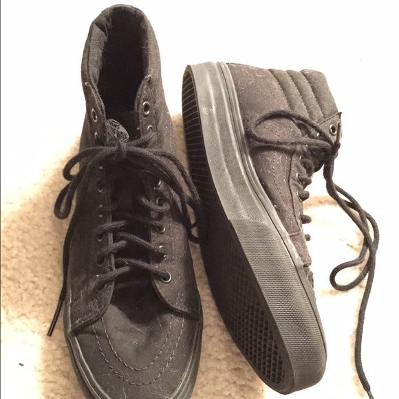 All black Vans Sk8-hi slims