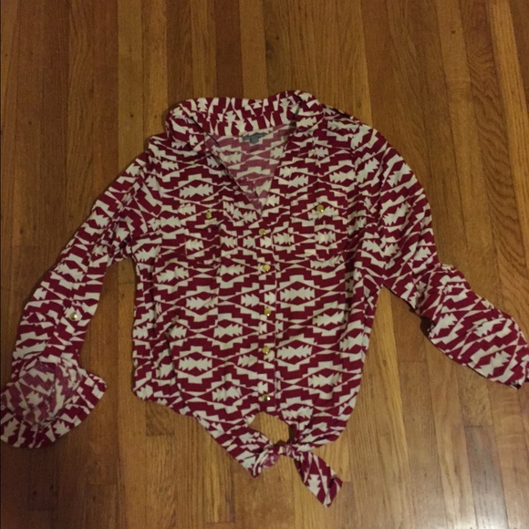 Red patterned top