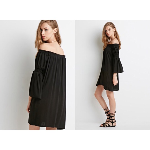 🚫SOLD🚫🌿NWT F21 TRUMPET- SLEEVED SHIFT DRESS - Picture 2 of 4