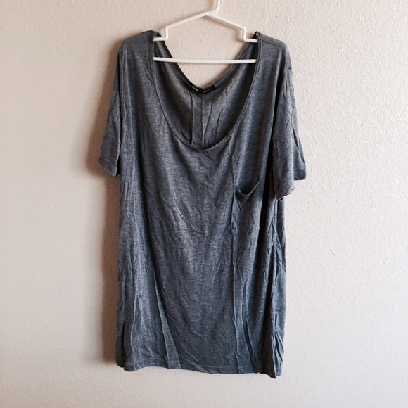 Brandy Melville Gray Pocket Tee