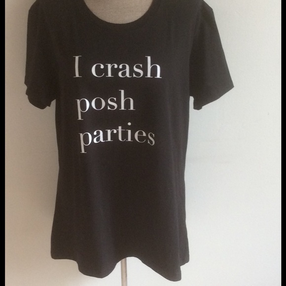 I Crash Posh Parties black t shirt - Picture 2 of 6