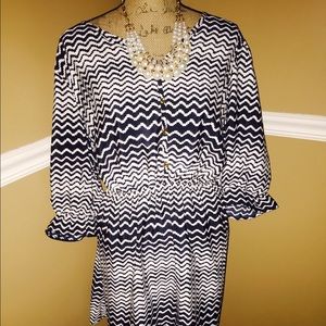 Black/cream chevron boutique dress
