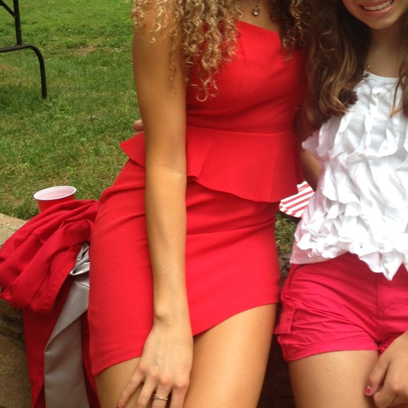 Red Peplum Dress - perfect for a graduation! - Picture 3 of 3