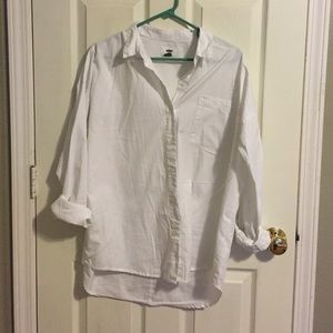 Oversized Classic White Button Down Shirt