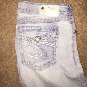 Women's silver pioneer jeans