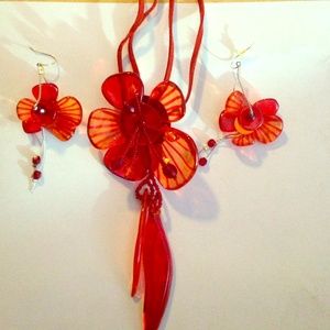 Necklace and earrings