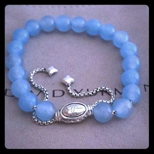 David Yurman spiritual bead bracelet blue chalcedo