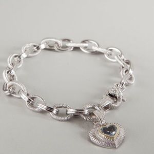 Judith Ripka blue Quartz silver bracelet