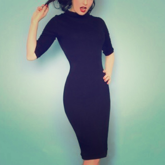1960s Style Mod Super Spy Black Dress
