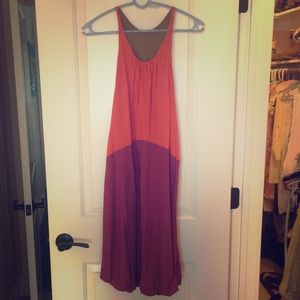 Orange and purple racer back bubble dress