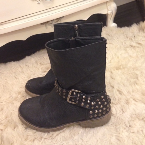 Steve Madden look alike black studded boots