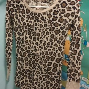 Long Sleeve Cheetah Print Top